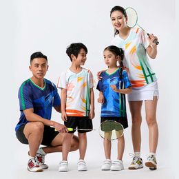 New Childrens Badminton Jersey Sports Set Team Competition Training Uniform Comfortable Top Jersey Parent-child Outfit Printed