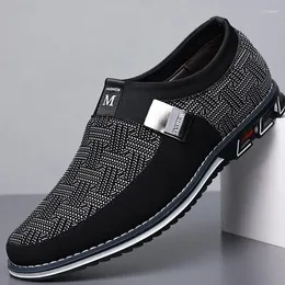 Casual Shoes Flat For Men With Slip-on Design Lightweight Antiskid Leather In All Seasons Plus Size Option