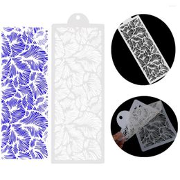 Baking Moulds Lace Feather For Wedding Cake Design Plastic Template Mould Stencil Painting Bottle Fondant Decorating Tool