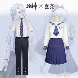 Kamisato Ayaka Ayato Cosplay Anime Kamisato Ayato Costume JK Uniform Wig Suit Halloween Costumes Outfit Full Set