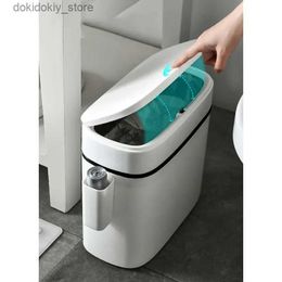 Waste Bins 12L Bathroom Waste Bins Press-Type Trash Can Household Waterproof Dustbin Storae Box Kitchen arbae Bins Paper Basket L49