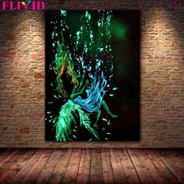 Glow In The Dark Art Zodiac Vintage Wall Art Canvas Painting Gothic Witch Print Wicca Art Poster And Print Home Decor Unframed