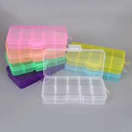 Jewelry Boxes 10 slot plastic storage bead treasure box adjustable container used for bead earring box used for jewelry rectangular box