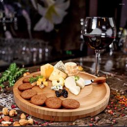 Plates Large Wood Charcuterie Drawer Board Set Chopping Block Knives Bamboo Cheese With Grooved Cutlery