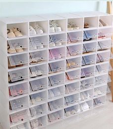 Storage Case Shoe Y1128 6pcs Rack Organiser Thickened Box Boxes Box Stackable Shoes Drawer Shoe Plastic Transparent Shoebox jllel9033394