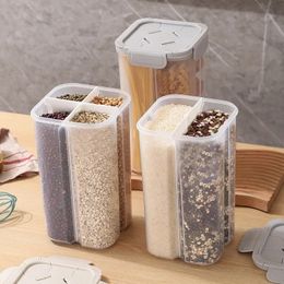 Jars Storage Snap Compartment Grains Cereals Plastic PP Sealing Jars Kitchen Transparent Food grade Household Noodle Container 240411