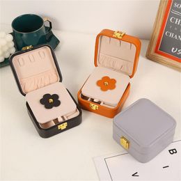 Jewelry Box With Mirror Exquisite Beauty Gift Packaging Jewellery Storage Holder Case Small Ring Earring Display Jewelry Box