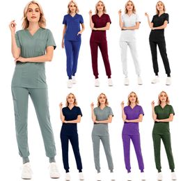 Quality Unisex Medical Uniforms for Man V-neck Nurse Scurbs Women Hospital Doctor Work Wear Oral Dental Surgery Work Uniforms