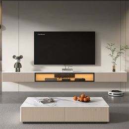 Modern Minimalist Slate Suspended TV Stands Living Room Furniture Nordic Luxury Wall-mounted TV Cabinet Coffee Table C
