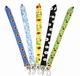 10pcs flower Chrysanthemum Lanyard for Keys Mobile Phone Strap ID Badge Holder Rope Keychain Charms Diy Keychain Accessories9338298