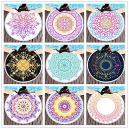 Towel Mandala Yoga Mat 150cm Round Microfiber Beach Picnic Blanket Portable Outdoor Sport Kids Gift Shower For Adults