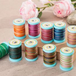 1pcs 0.35mm Round Waxed Thread for Leather Sewing Wax String Polyester Cord Craft Stitching Bag Bracelet Braid Jewelry DIY