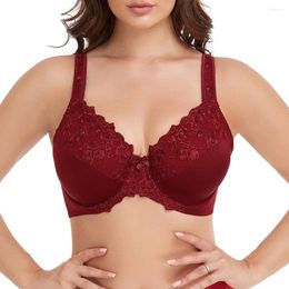 Bras For Women Sexy Lace Bra Underwired Thin Embroidery Big Cup Full Bralette C D E F G H I J