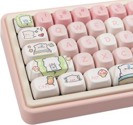 Accessories PBT Pink Pig Keycaps Set MOA Profile Cute Keycaps 144 Keys Custom DyeSublimation Keyboard Keycaps Cherry Gateron MX Switches