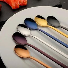 Spoons Steel Set Tools Accessories Bar Stainless Dinnerware Tea Spoon Cream Handle Coffee Dessert Ice 304 Long Kitchen