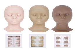 2021 Professional Training Mannequin Heads 4 Pairs Lifelike detachable eye Graft Eyelashes Extension Makeup Beauty Tools 3 style6085189