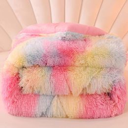 3D Bread Sheep Wool Quilt Blankets Throws Adult Thick Super Warm Winter Quilt Soft Duvet Luxury Solid Comforters On Twin Bed