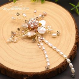 GLSEEVO Baroque White And Pink Pearl Big Brooch Pin For Women Girl Beautiful Luxury Party Gift Original Handmade Design GO0350 240401