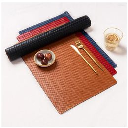 Table Mats Woven Leather Placemat Square Ironing Proof Bowl Mat Thermal Waterproof And Oil-proof
