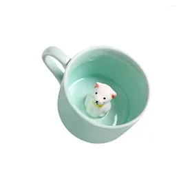 Mugs Ceramic Cup Cute Animals Inside Mug Coffee Tea Milk 3D Cartoon Puppy