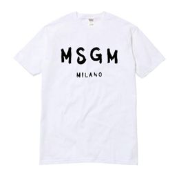 Couple WholeHigh Quality MenWomen MSGM T Shirt Summer Brand Letter Printed Tops Tee Casual Cotton Short Sleeve ONeck Tshirt1514501