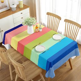 Colourful Tablecloth, Funky Pop Art Radiant Lines Design in Wave-Like Colour Reflections Image,Dining Room Rectangular Table Cover