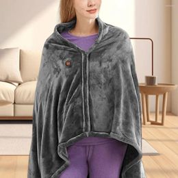 Blankets Fleece Heated Blanket 3 Heating Levels Throw Over Zipper Lap Body Warmer Quickly Cape Pad