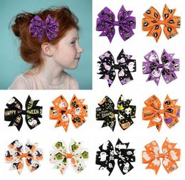 Halloween Girl Ribbed Tape Hair Clips Trick Or Treat Party Happy Halloween Party Decor For Home Halloween Gifts Bowknot Hairpin3669626