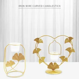 Candle Holders Wrought Iron Holder Stand Heart Leaf Candlestick Wedding Party Supplies For Home Desktop Ornaments Bedroom Decoration