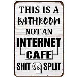 1pc Funny Sarcastic Metal Tin Sign Bathroom Decor Signs Cute Vintage Tin Sign Home Wall Decor 12x8in