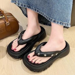 Slippers Solid Colour Women's Summer Flip-flops Non-slip Home Casual Wear Wear-resistant Thick Soles Step On
