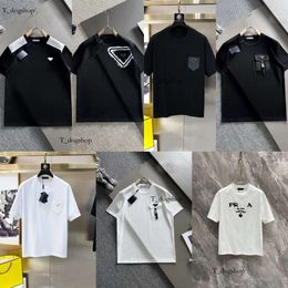 PRA T-Shirts Mens Tshirts Designers Clothes Fashion Cotton Couples Tee Classic Letter Inverted Triangle Tshirt Trendy Designer T-Shirts For Both Men And Women 560