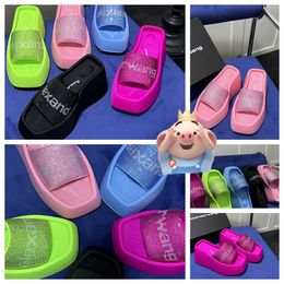 2024 Designer Sandals Slippers Luxury Womens Velvet material rhinestone Velcro tape party Soft Rooms GAI ize 35-42 6cm-10cm shoes soled black shoemaker