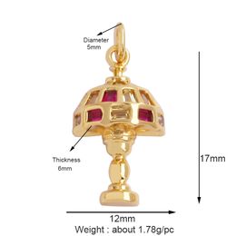 Trendy Perfume Bottle Coffee Cup Wine Glass Charm Pendant,18K Gold Plated Necklace Bracelet Jewellery Findings Daily Supplies M18