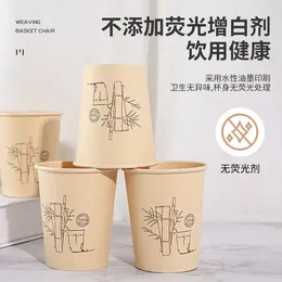 Disposable Cups Straws 100pc/Pack Paper Wedding Tea Milk Cup Coffee Drinking Accessories Party Supplies Accept Customize