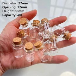 Storage Bottles 54 Pcs/lot 12 22 30mm 5ml Small Glass Bottle Crafts Mini DECORATIVE JARS Gift Wedding Test Tube