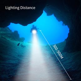 QH18 Diving Flashlight Torch LED 20000Lumens Underwater Lighting 80m Waterproof Tactical Torch For Camera Video Fill Light LED