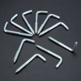 2/5/10/20pcs L-shaped Cup Hook Picture Photo Frame Lamp Light Plant Curtain Wire Screw in Spiral Hanger Tool Hooks