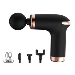 USB Portable Mini Massage Gun Pistol Facial Massager For Body Neck Deep Tissue Muscle Relaxation Gout Pain Relief 240327