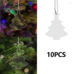 Party Decoration Transparent Acrylic Merry Christmas DIY Blank Tree Shape Pendant Plain Board