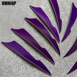 100Pcs 4Inch Right/Left Wing Purple Sting Natural Turkey Arrow Feathers Archery DIY Parts Fletches Arrow Fletching