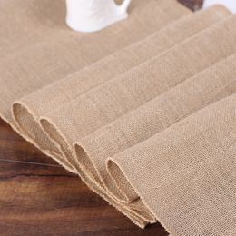 Natural Burlap Table Runner,Jute Vintage Farmhouse Tabletop Boho Decor for Wedding, Parties BBQ Everyday Holidays Decoration