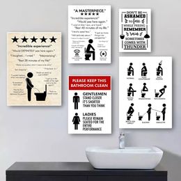 Toilet Paper Funny Quote Wall Art Canvas Painting Nordic Posters and Prints Wall Pictures for Bathroom Washroom Decor No Frame