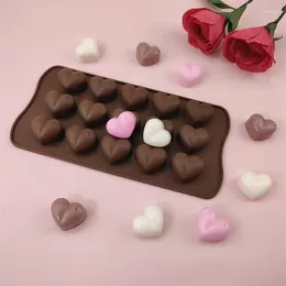 Baking Moulds Valentine's Day 15-Piece Heart-Shaped Silicone Chocolate Mold Ice Grid Cake Decoration Mousse Fondant