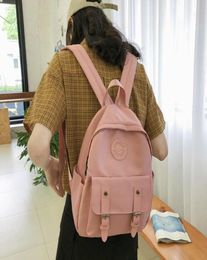 Backpack Nylon Schoolbag Female High School Student Korean Version Of The Antitheft Flip Casual Girl Small5169077
