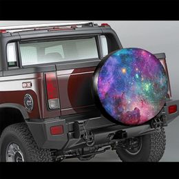 Colourful Galaxy Print Spare Tyre Cover Waterproof Universal Wheel Cover Dust-Proof Tyre Wheel Protector 14" 15" 16" 17"