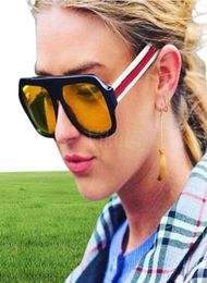 Square Oversized Sunglasses Women Men Fashion Sun Glasses Lady Brand Designer Vintage Blk Yellow Shades Gafas Oculos UV4005328063