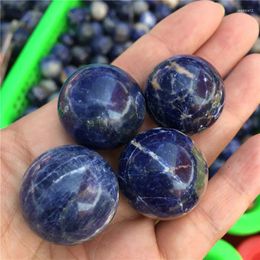 Decorative Figurines 20mm Natural Blue Sodalite Crystal Stone Sphere Ball Polished Blue-vein Gemstone Home Decoration Gift