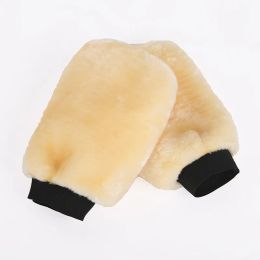 1/2pcs Soft Car Wash Wool Gloves Thickened Fleece Lined Cleaning Brush Motorcycle Washer Care Products Beauty Car Wash Supplies