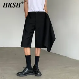 Men's Shorts HKSH Spring Summer Tide Dark Layered Suit Loose Patchwork Punk Women's Chic Fashion Capris Streetwear HK0963